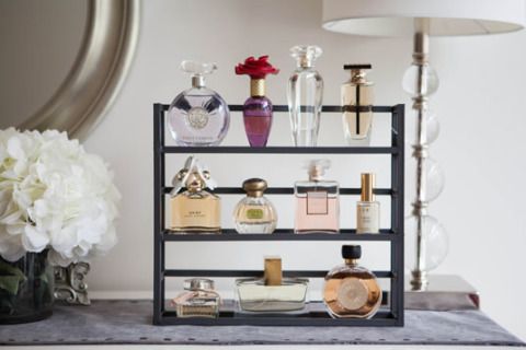 Perfumes on a shelf